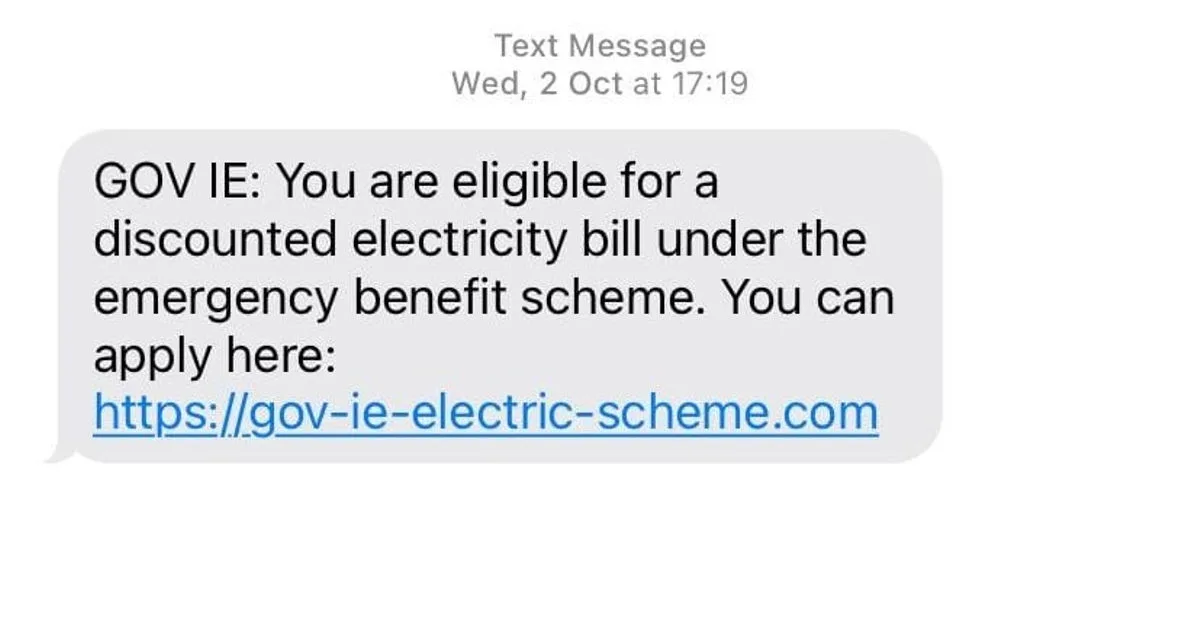 Electricity Credit Scam Alert: Beware of Fake gov.ie Texts Offering Discounts