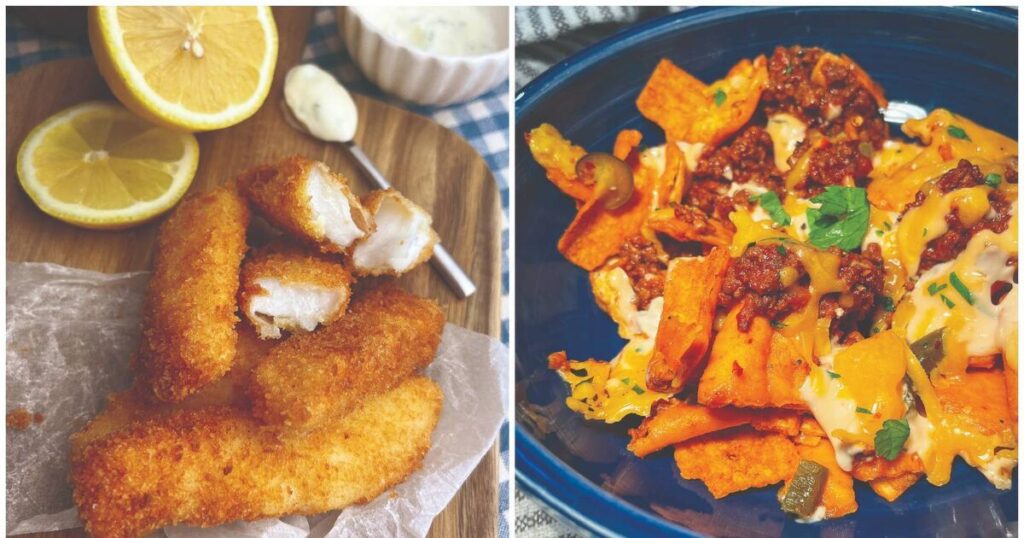 How to make loaded nachos or cod goujons for a casual family dinner