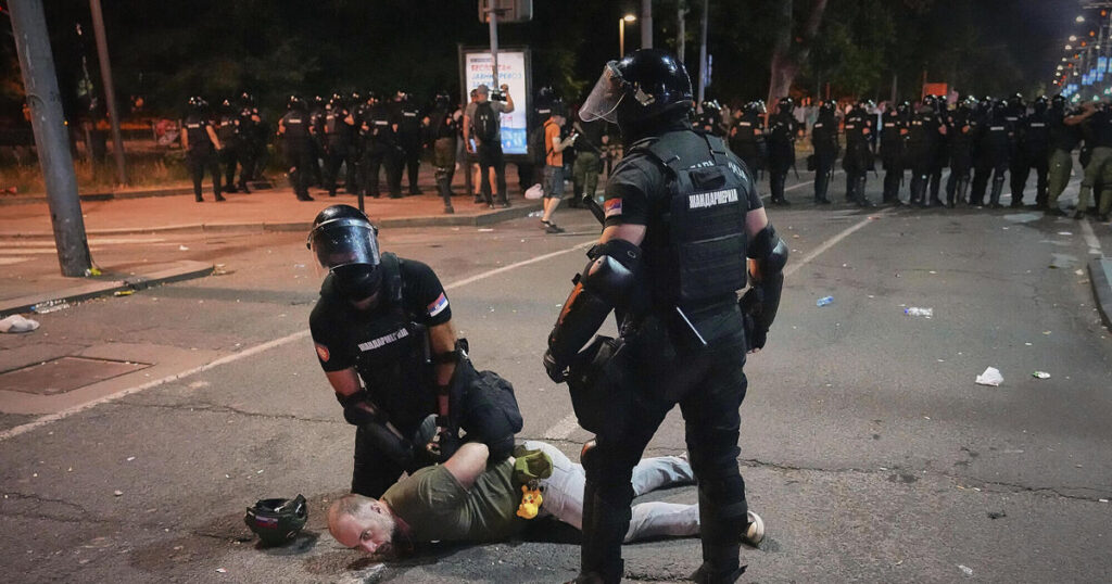 Serbia’s president announces more arrests after anti-government protest