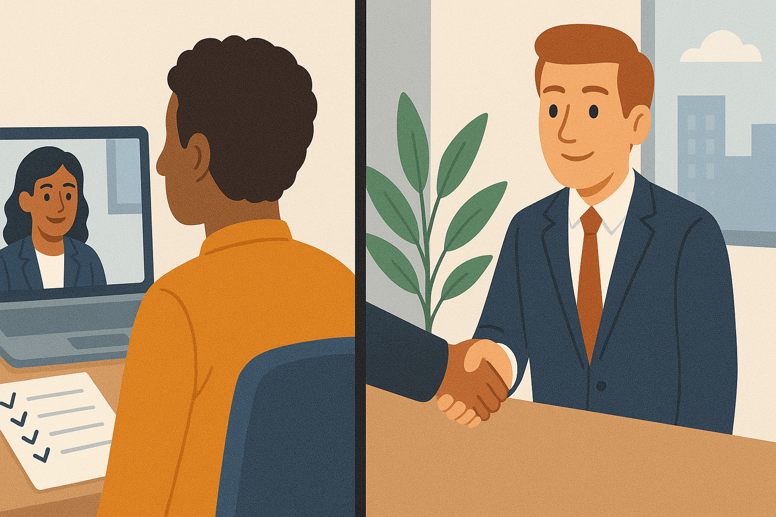 interview preparation checklist virtual in-person meetings professional