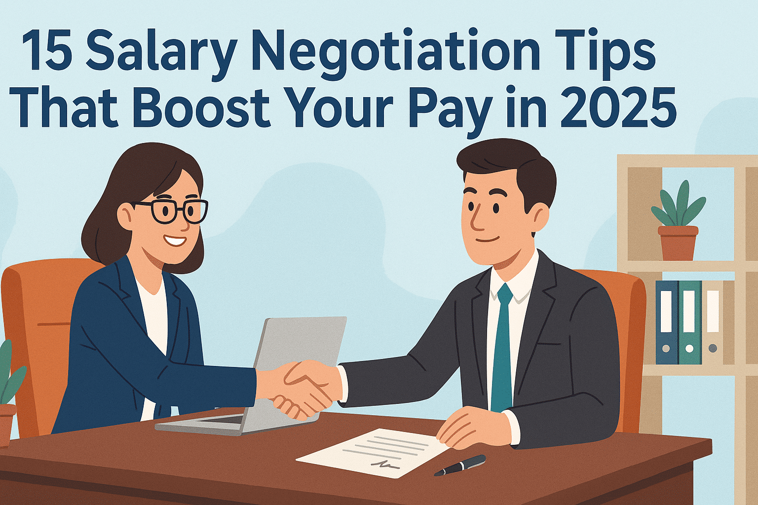 salary negotiation tips successful handshake office meeting