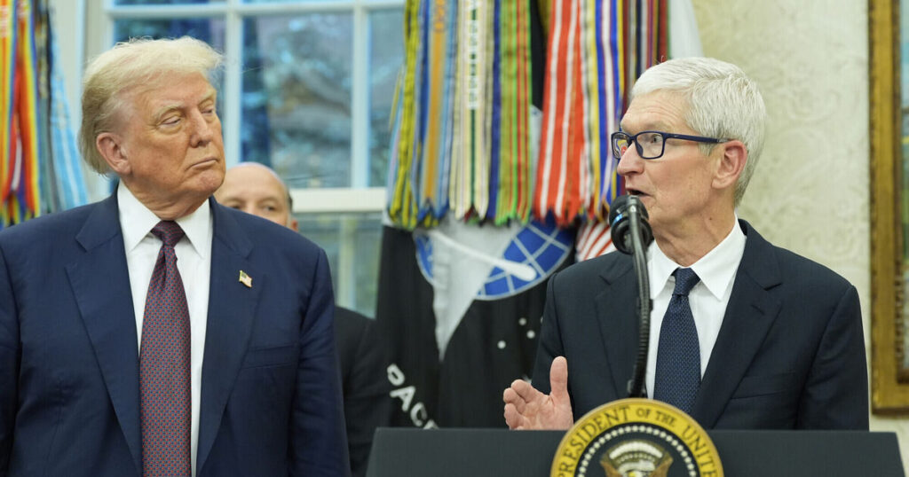 Trump says he plans to put a 100% tariff on computer chips